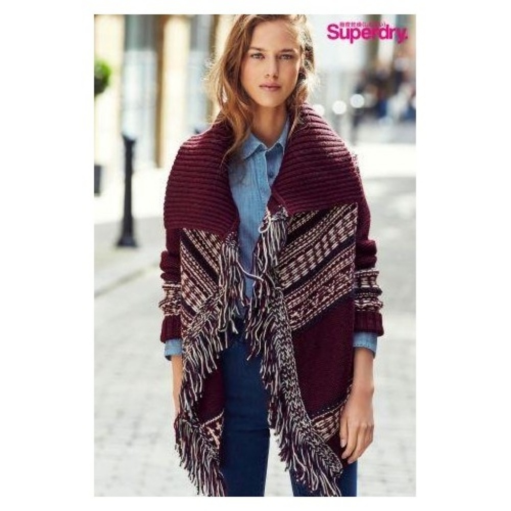 Superdry knit tassel cardigan - M